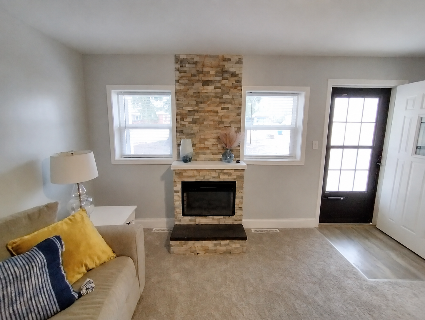 Circle Drive fireplace after