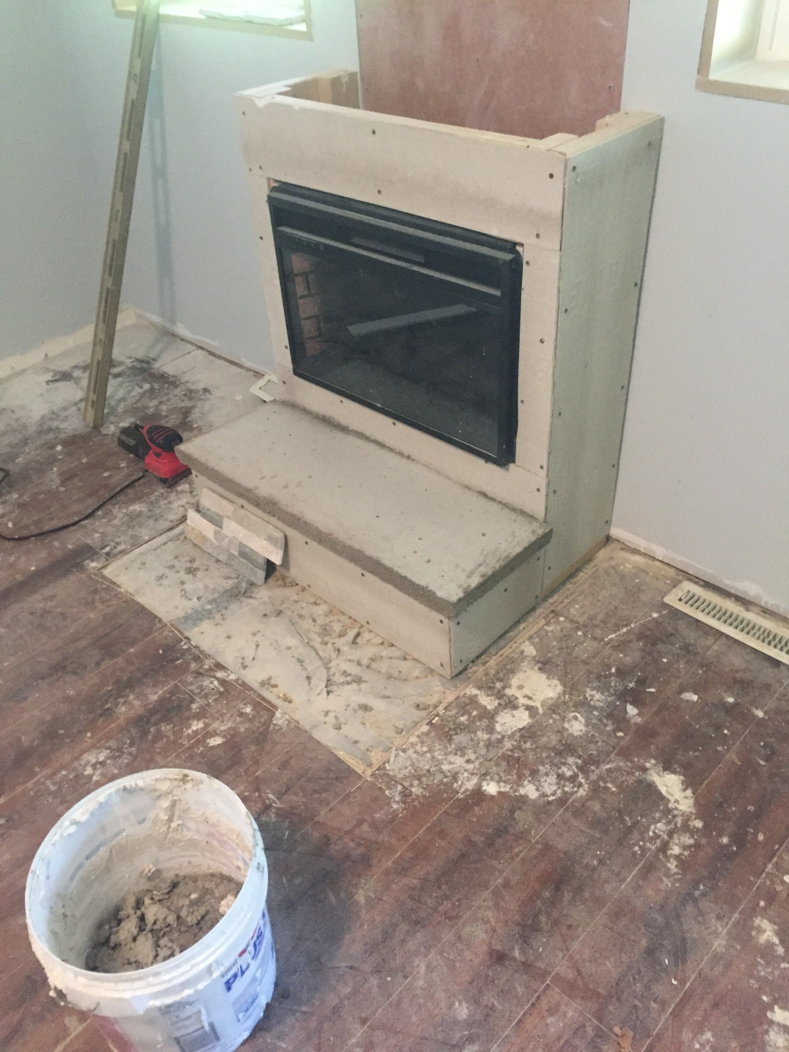 Circle Drive fireplace before